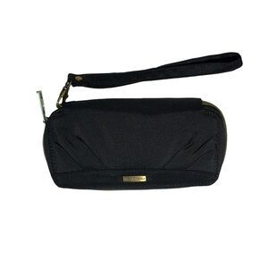 Travelon Black RFID Blocking Wristlet Wallet with Gold Details
